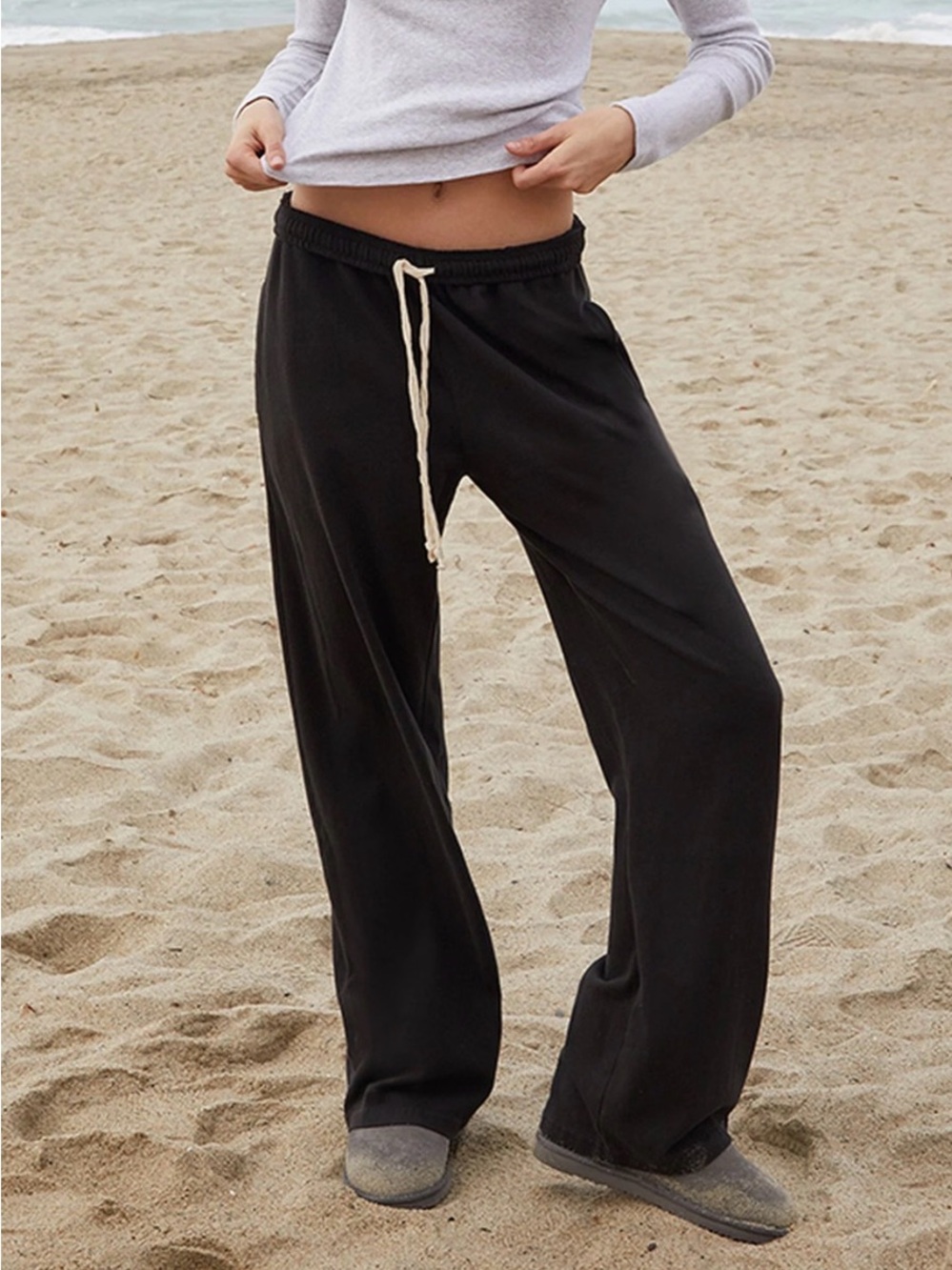 John Galt Black Anastasia Baggy Sweatpants Black